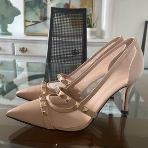 Marc Fisher Gold Stud Heels